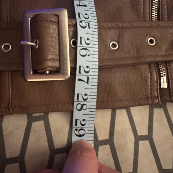 Brown faux leather moto jacket NWT - Picture 6 of 8